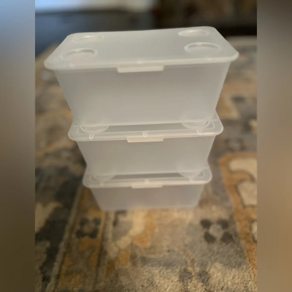 IKEA GLIS Box with Lid, Clear, 3 boxes